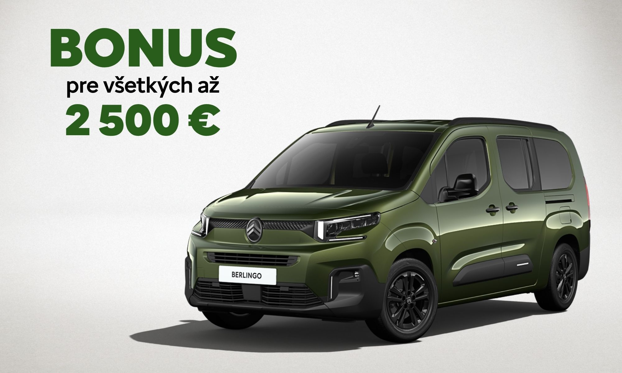Zelený Citroën Berlingo v akcii Citroën Staré za nové s bonusom 2 500 €