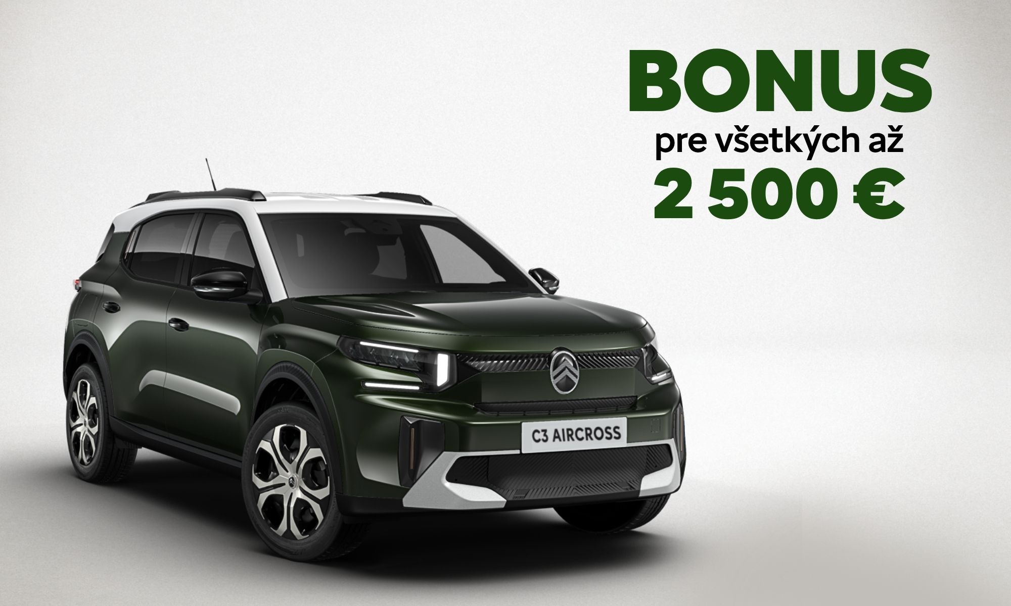 Zelený Citroën C3 Aircross v akcii Citroën Staré za nové s bonusom 2 500 €
