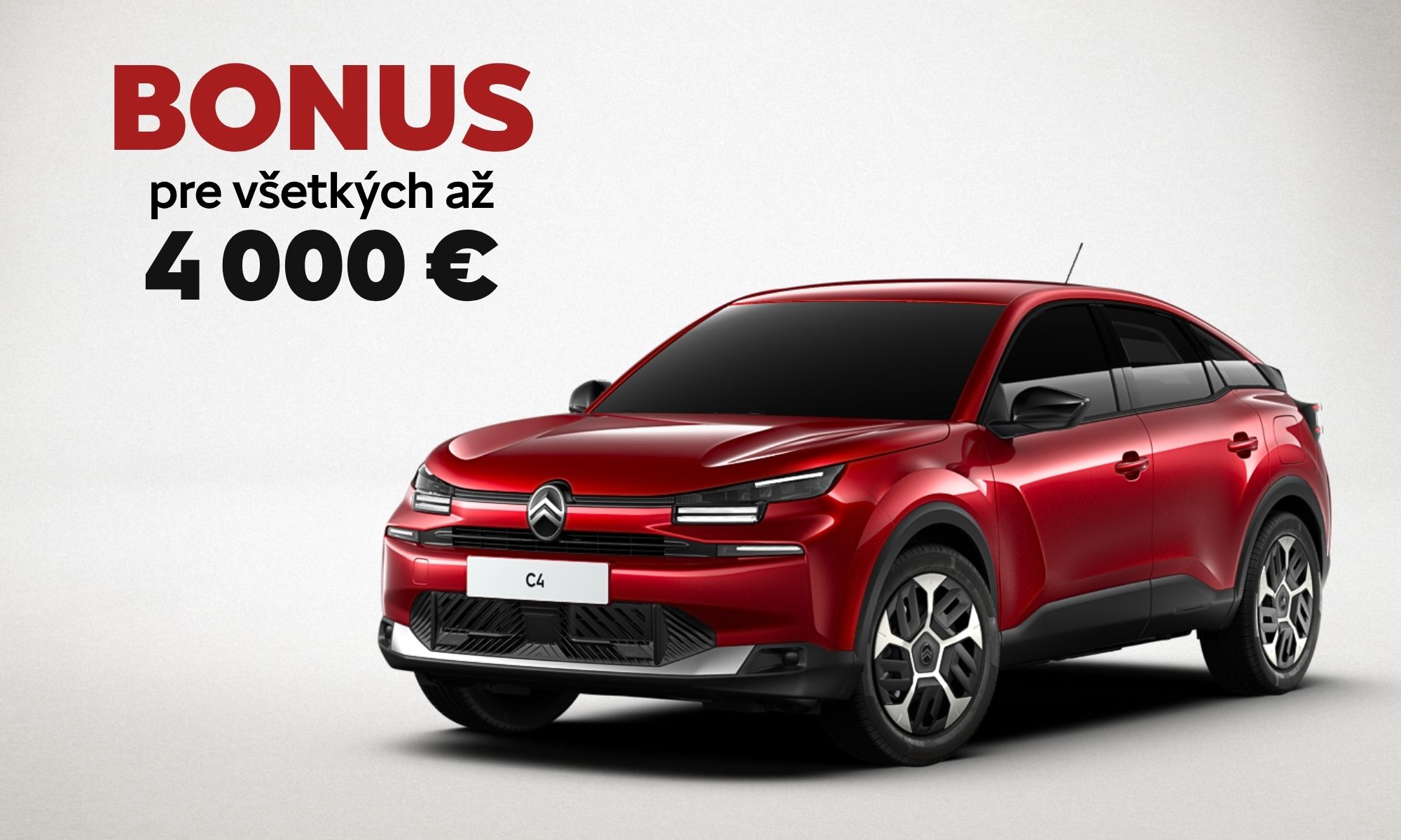 Červený Citroën C4 v akcii Citroën Staré za nové s bonusom 4 000 €